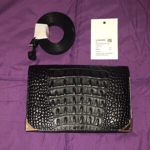 Alexander Wang Black Prisma Skeletal Double Biker Calf Leather Crossbody…
